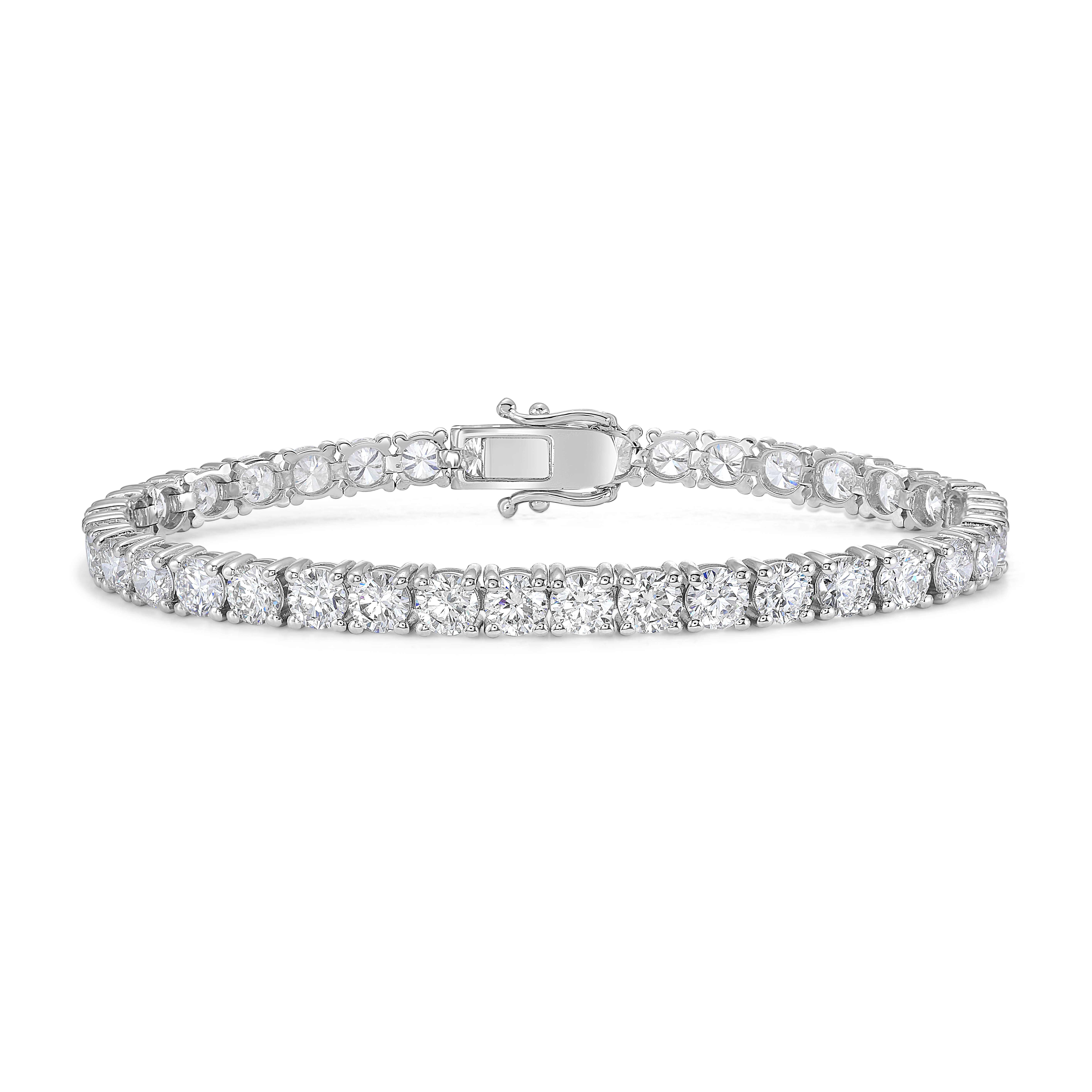 Tennis Bracelet 14k WG Component: Diamond (37) 12.46ct, GIA F SI1.
