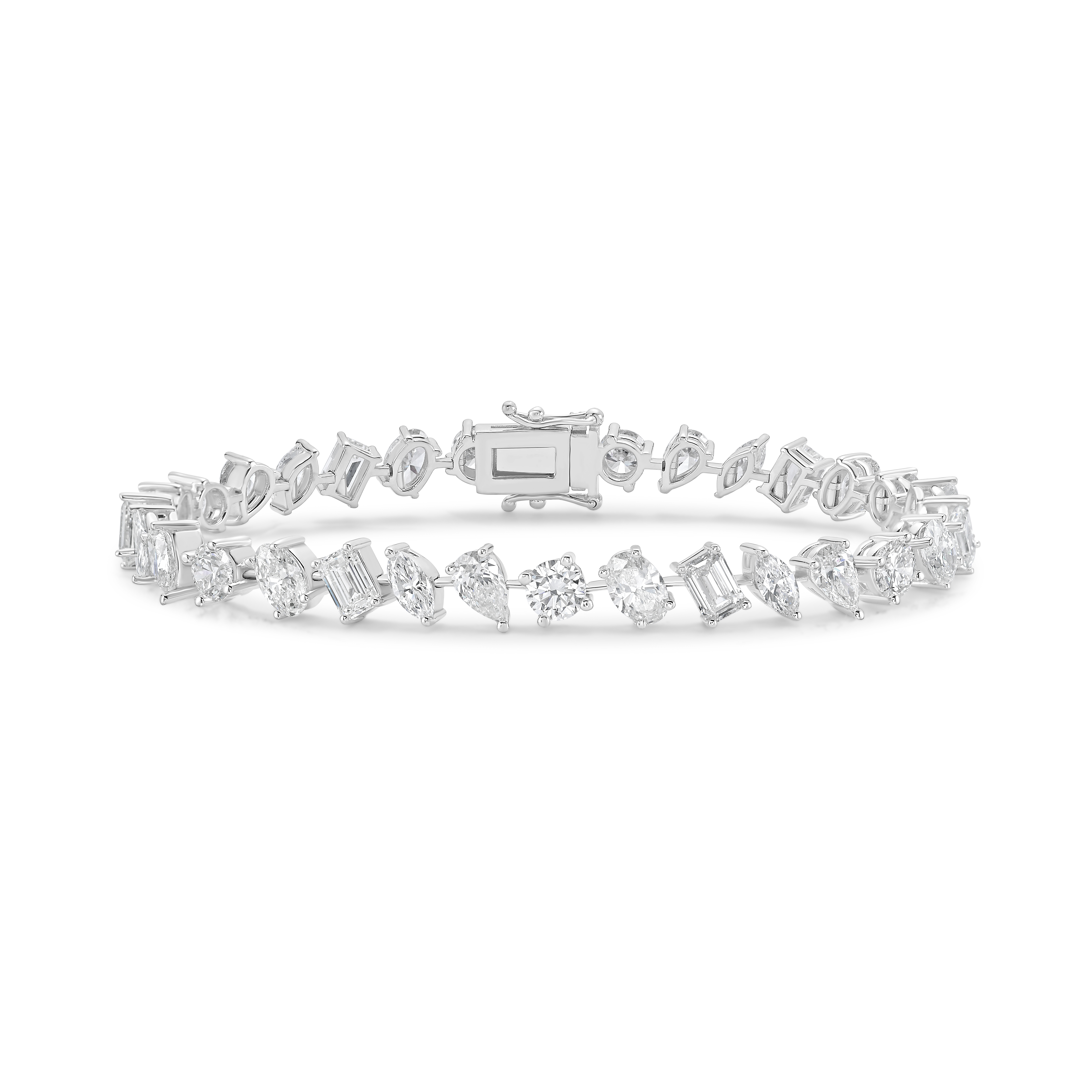 Diamond Bracelet Mix Shapes 14k WG Component: Diamond (32) 11.05ct, GIA H-I VS-SI1. Diamond Bracelet Mix Shapes 14k WG Component: Diamond (32) 11.05ct, GIA H-I VS-SI1.
