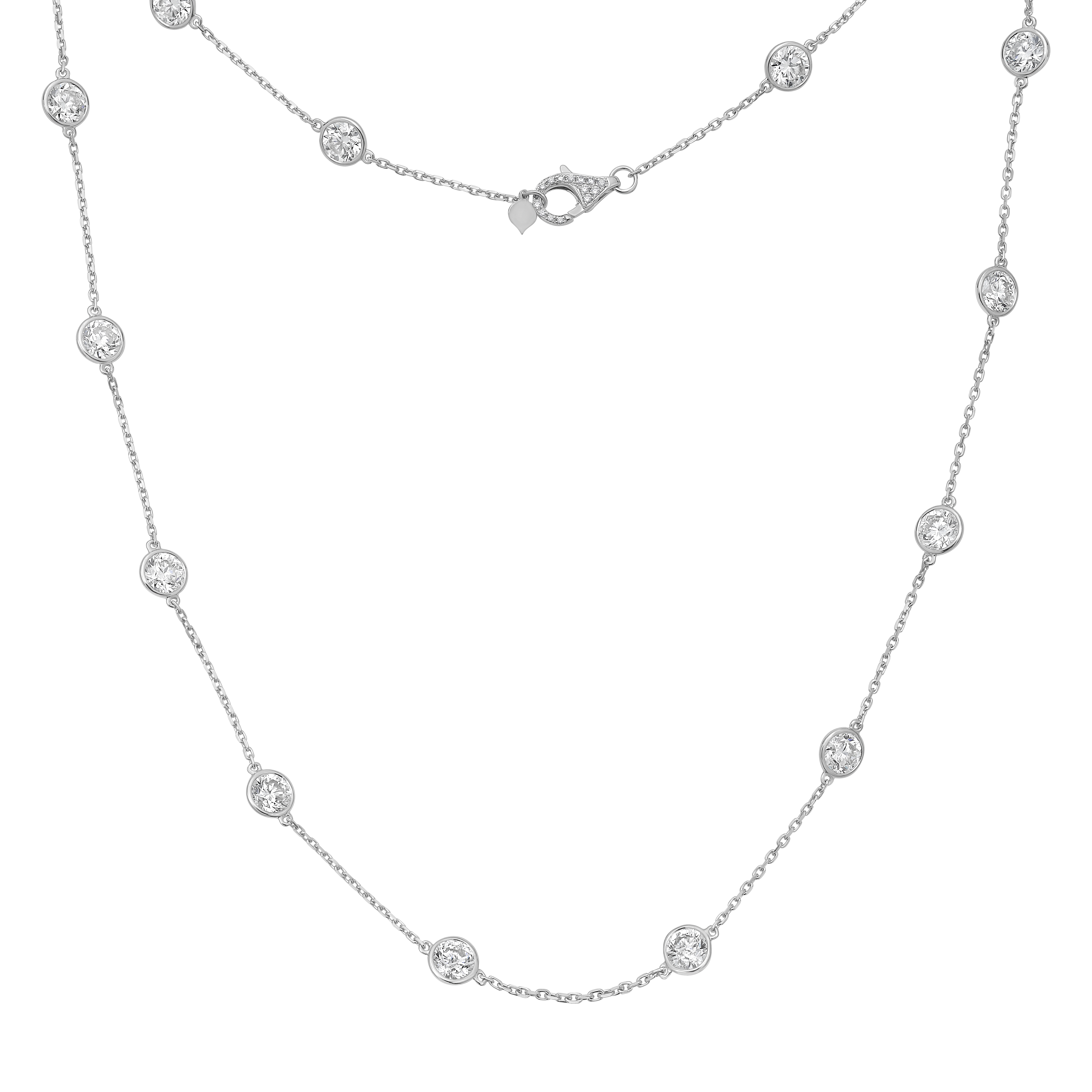 Diamond by the Yard Necklace 14k WG Component: Diamond (48) 7.48ct, Clasp (30)
0.22ct, 22 inches