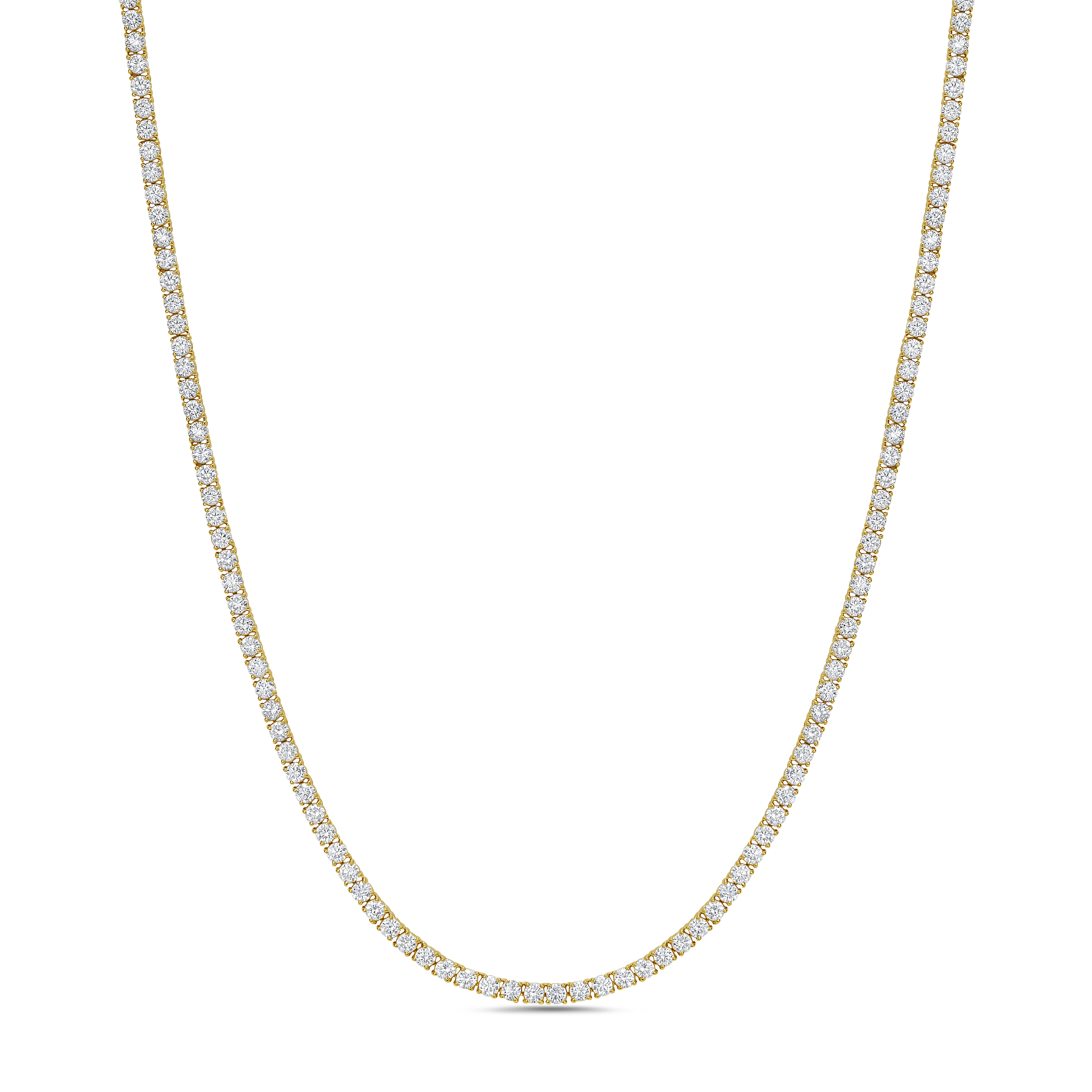Tennis Necklace 14k YG Component: Diamond (144) 12.60ct, 18 inches