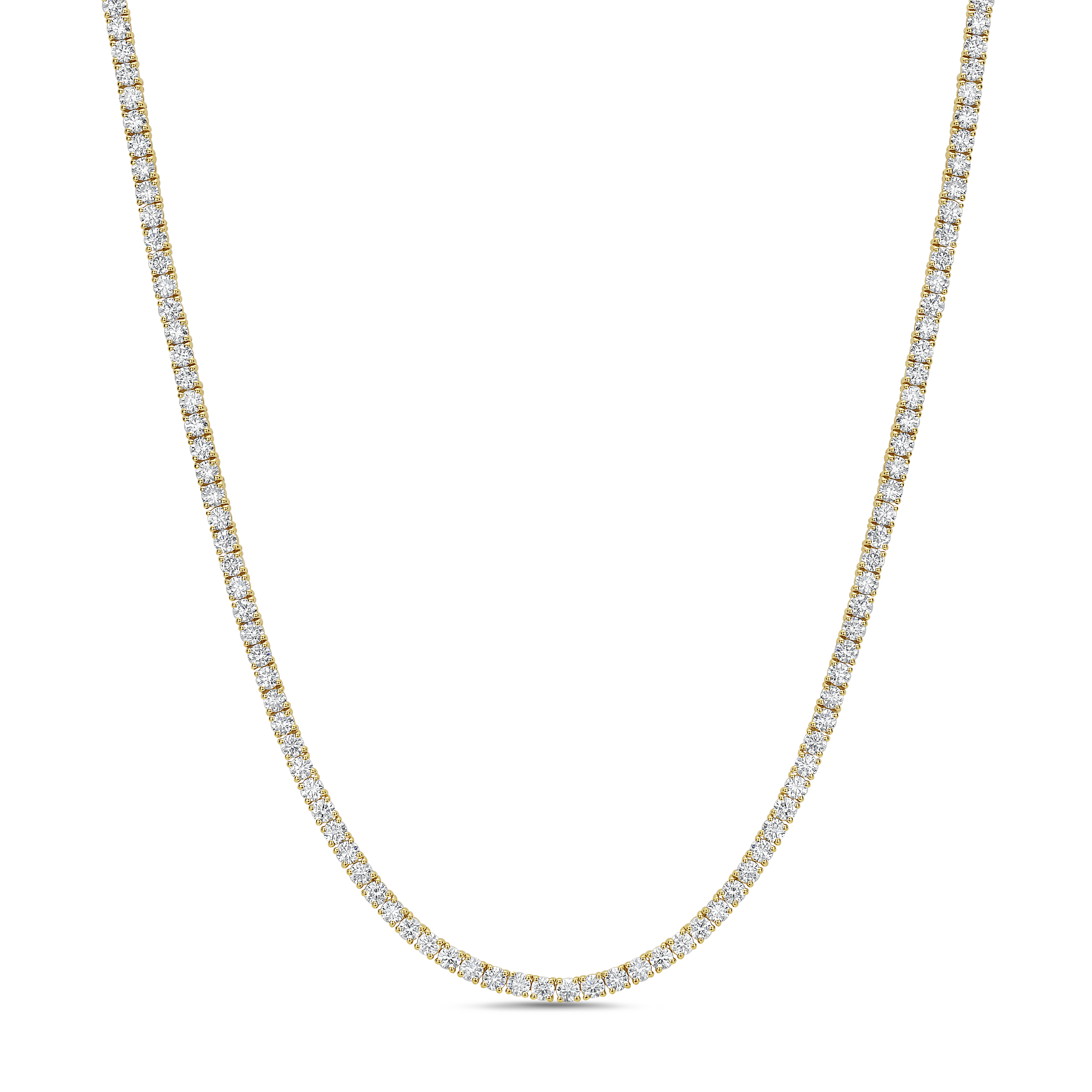 Tennis Necklace 14k YG Component: Diamond (129) 17.44ct, 18 inches Tennis Necklace 14k YG Component: Diamond (129) 17.44ct, 18 inches