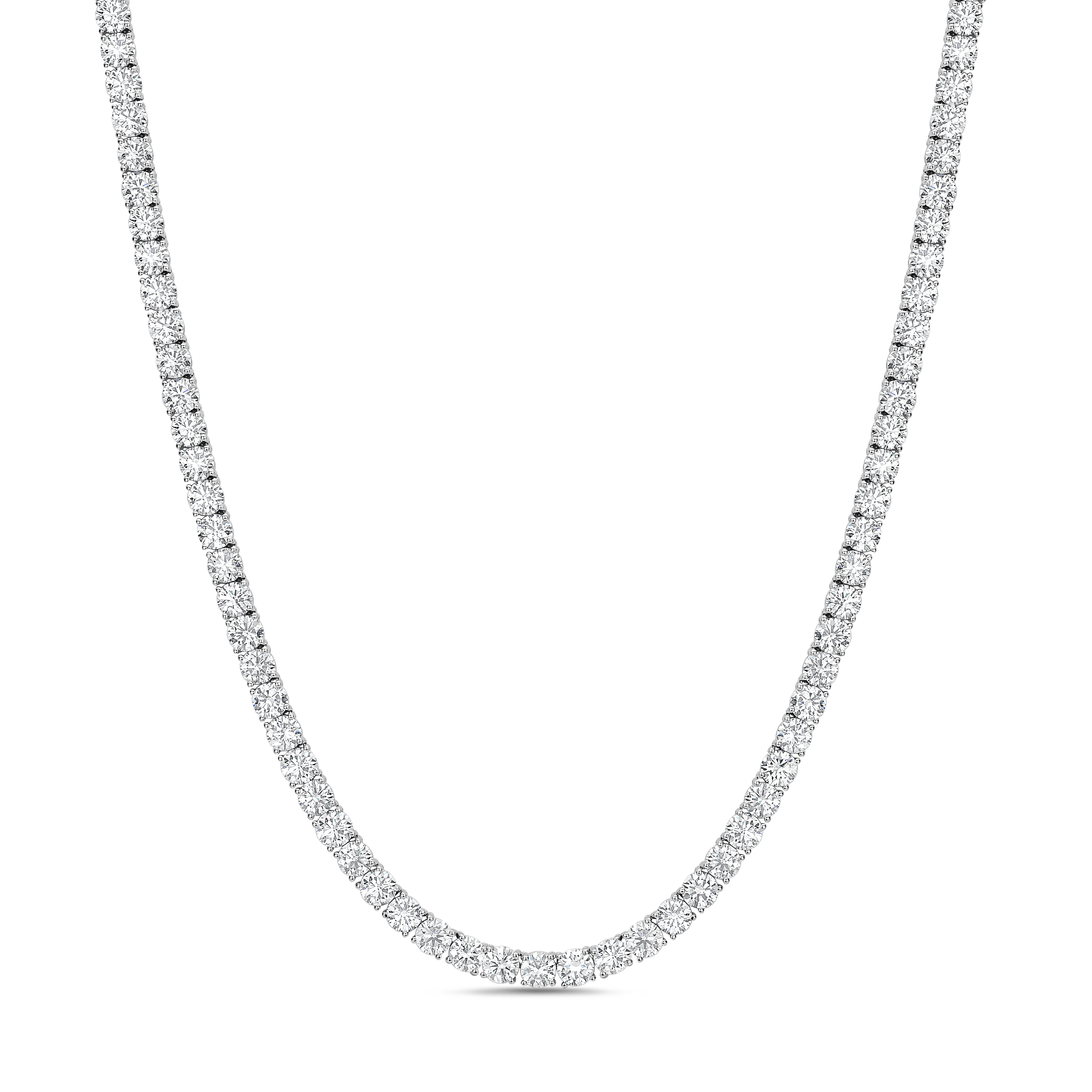 Tennis Necklaces 18k WG Component: Diamond (87) 35.08ct 17 inches