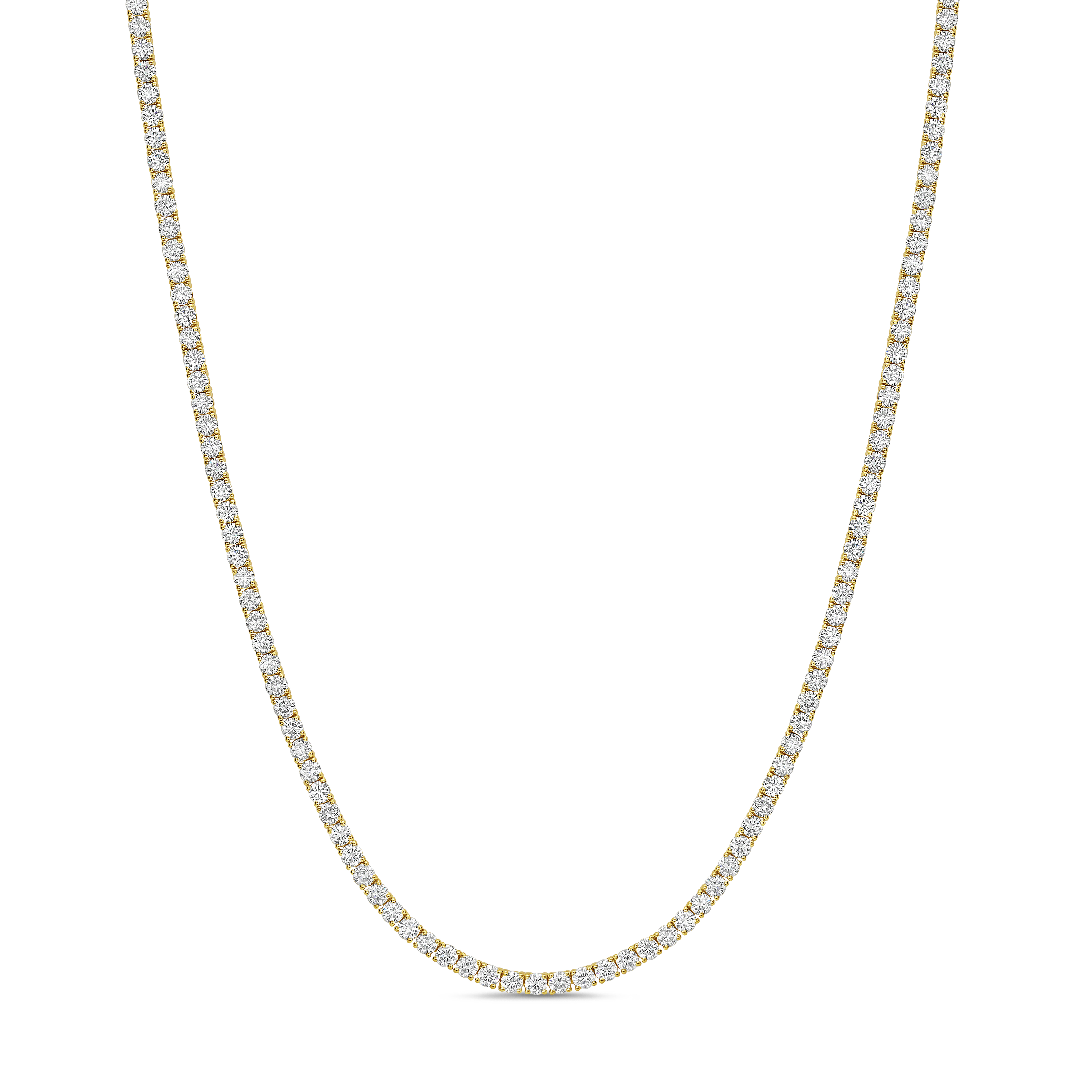 Tennis Necklace 14k YG Component: Diamond (128) 16.32ct, 18 inches