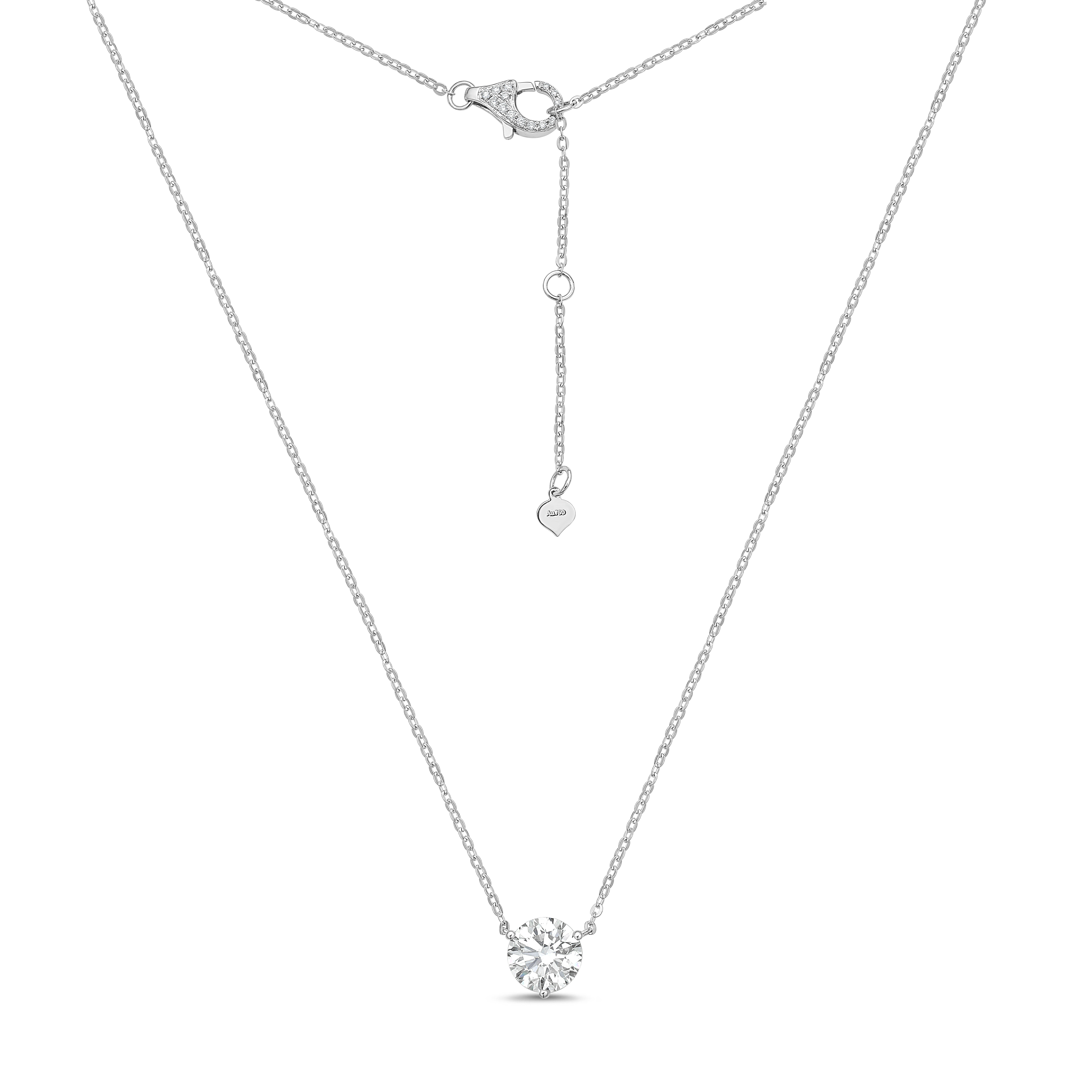 Pendant 18k WG Component: Diamond (31) 4.24ct: Center 4.01ct J SI2, GIA#2231652165, Clasp (30) 0.23ct. Pendant 18k WG Component: Diamond (31) 4.24ct: Center 4.01ct J SI2, GIA#2231652165, Clasp (30) 0.23ct.