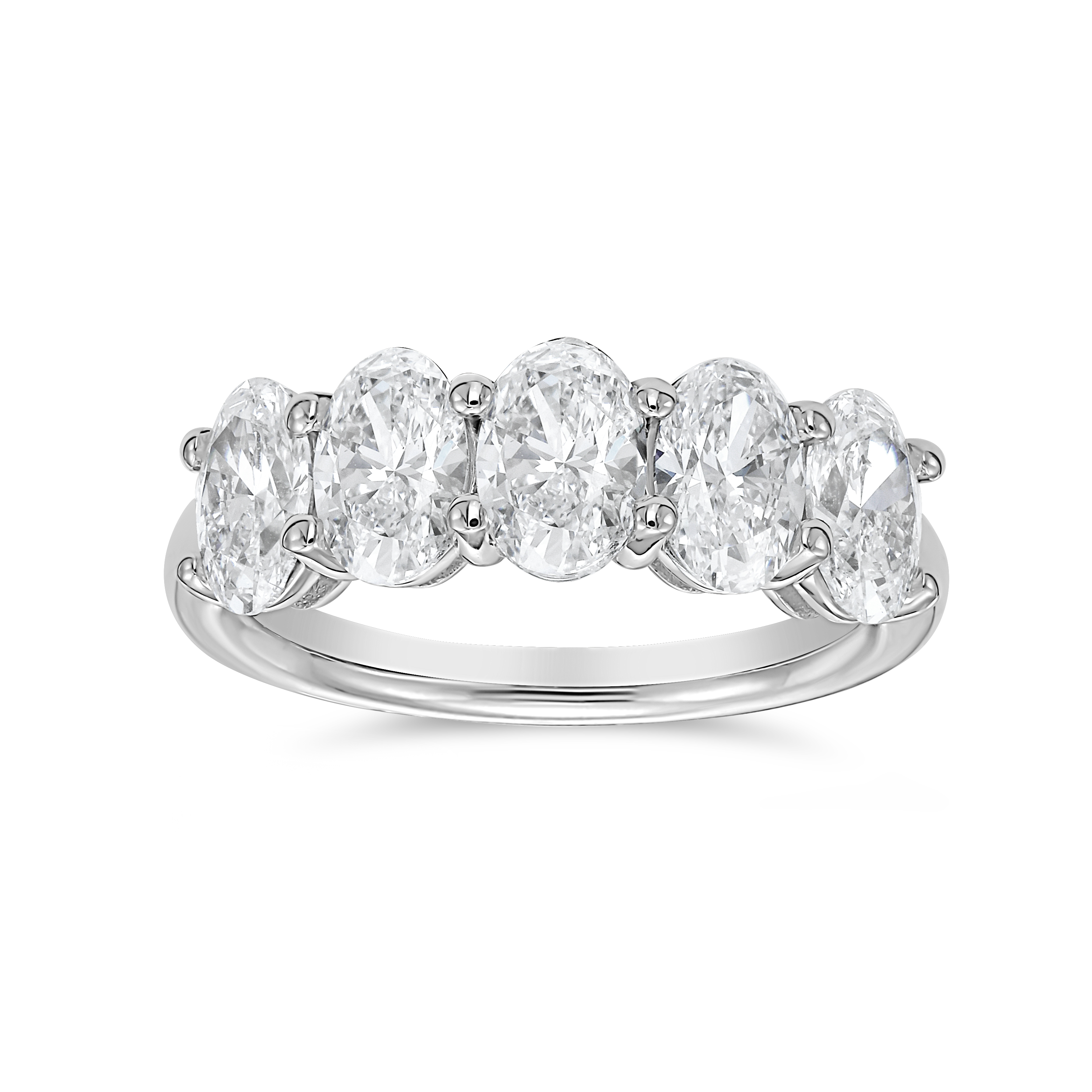 Five Stones Oval Anniversary Ring Platinum Component: Diamond (5) 2.13ct, GIA G-H VS1, Size 6.5 Five Stones Oval Anniversary Ring Platinum Component: Diamond (5) 2.13ct, GIA G-H VS1, Size 6.5