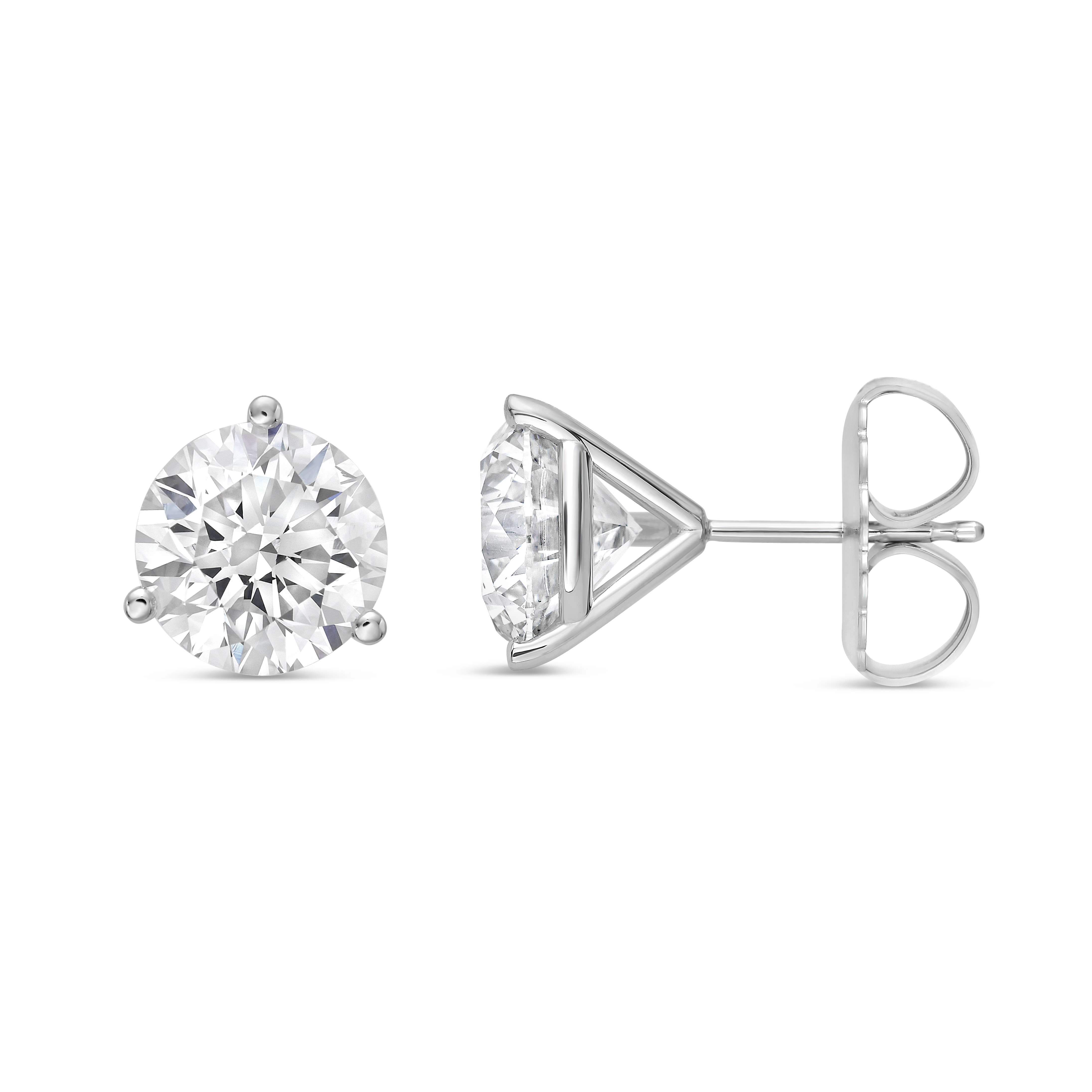 Studs 14k WG Component: Diamond (2) 5.00ct Three Prong Martini Studs 14k WG Component: Diamond (2) 5.00ct Three Prong Martini
