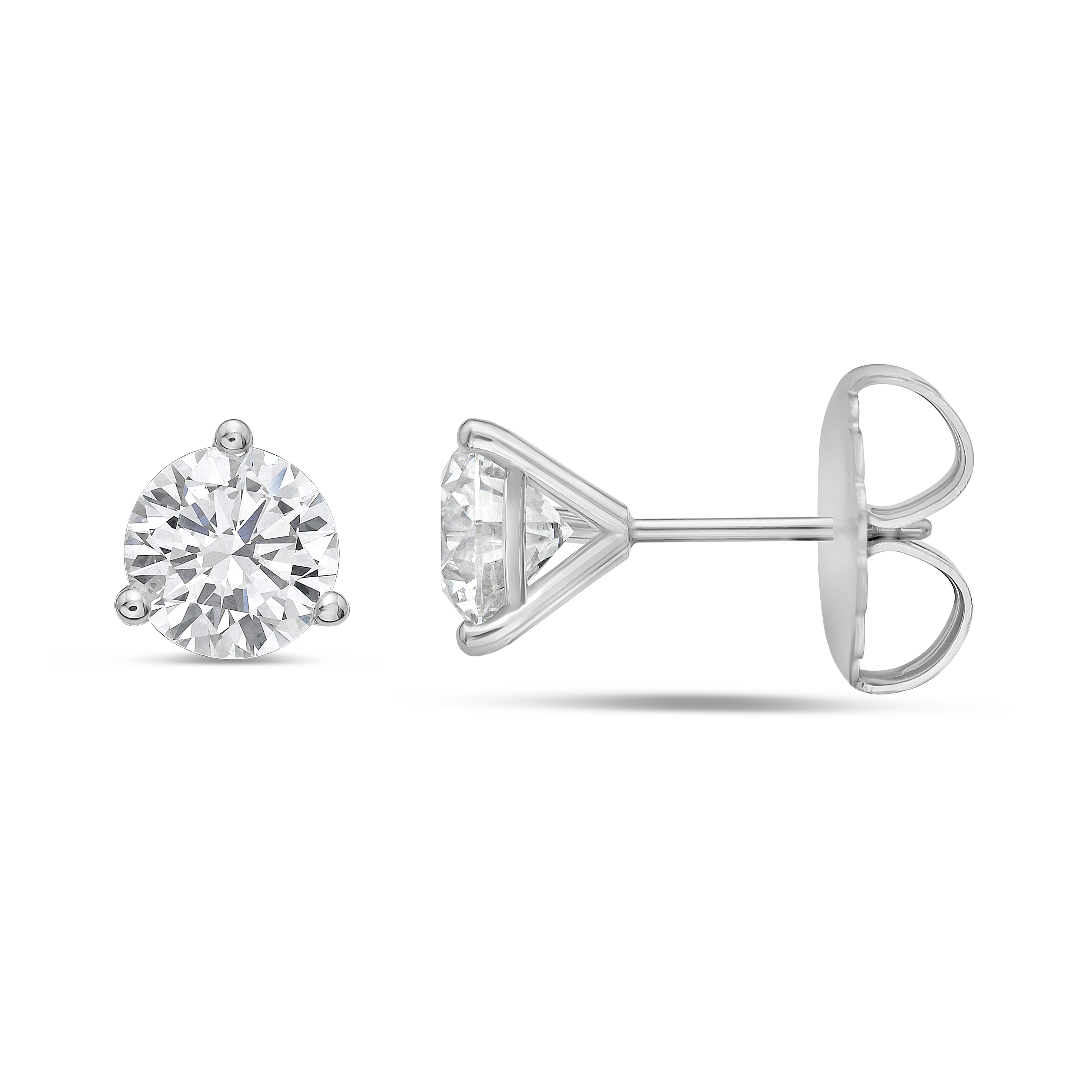 Studs 14k WG Component: Diamond (2) 2.01ct, GIA J,SI2, Three-Prong Martini
