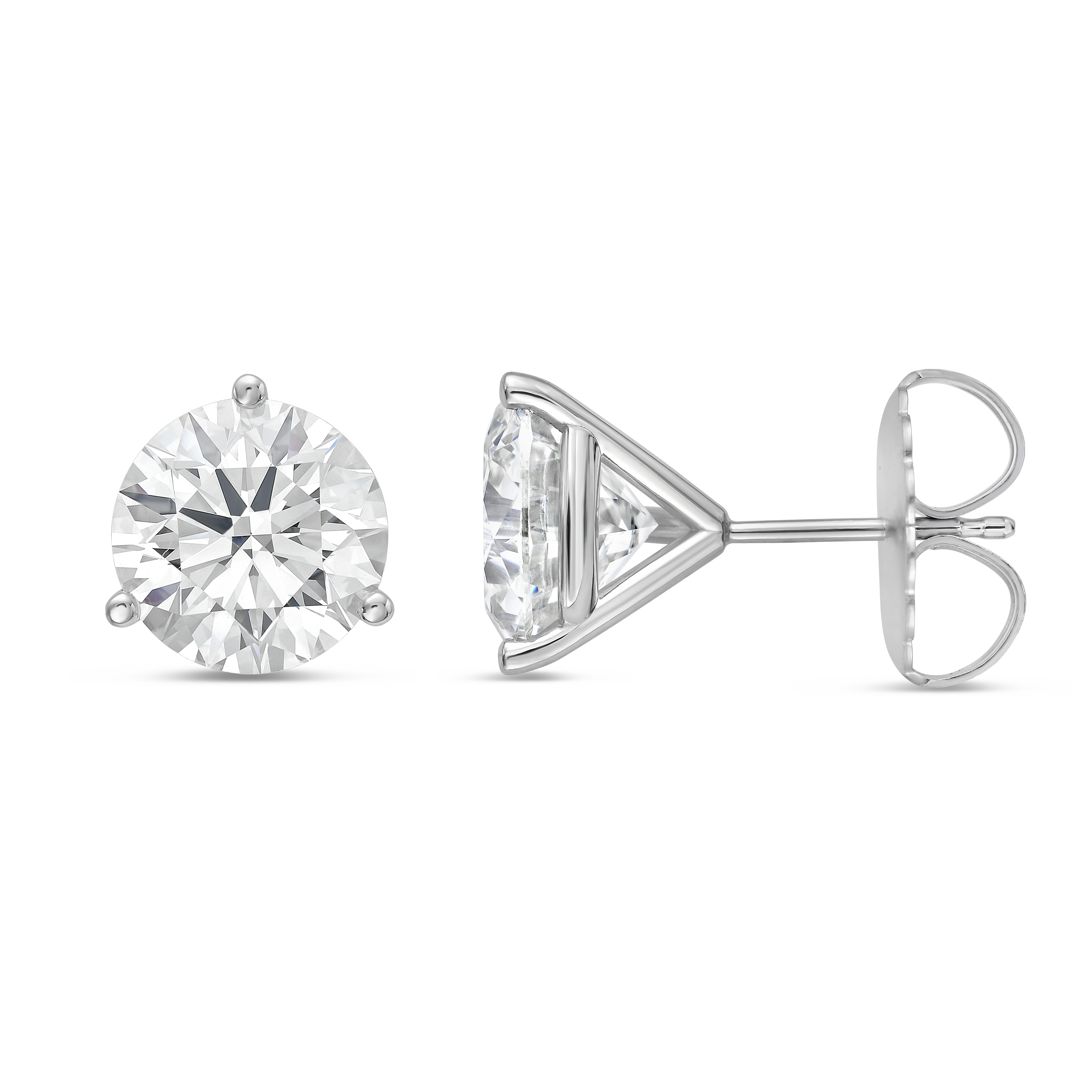 Studs 14k WG Component: Diamond (2) 6.02ct, Three-Prong Martini Studs 14k WG Component: Diamond (2) 6.02ct, Three-Prong Martini
