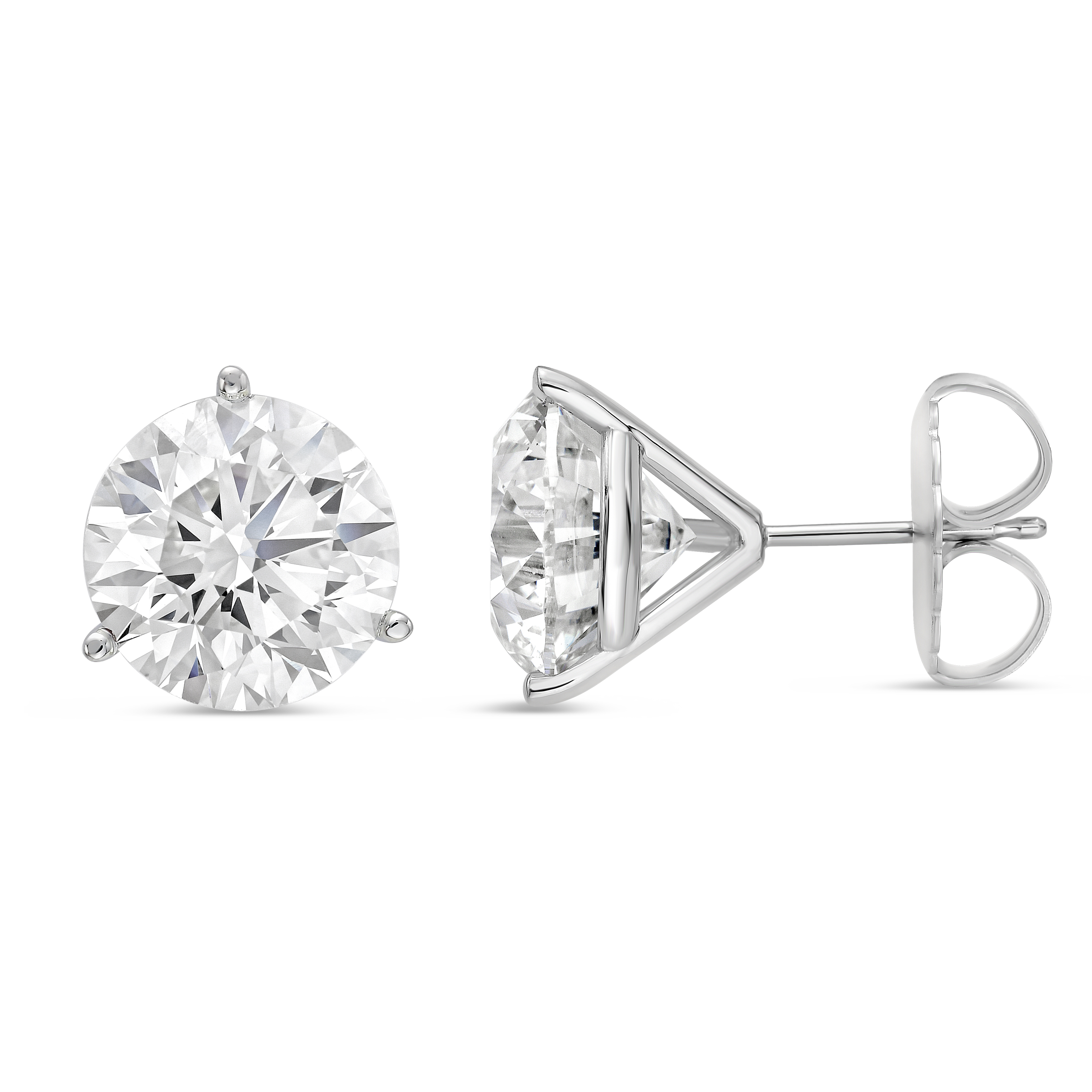 Studs 14k WG Component: Diamond (2) 8.05ct, Three-Prong Martini